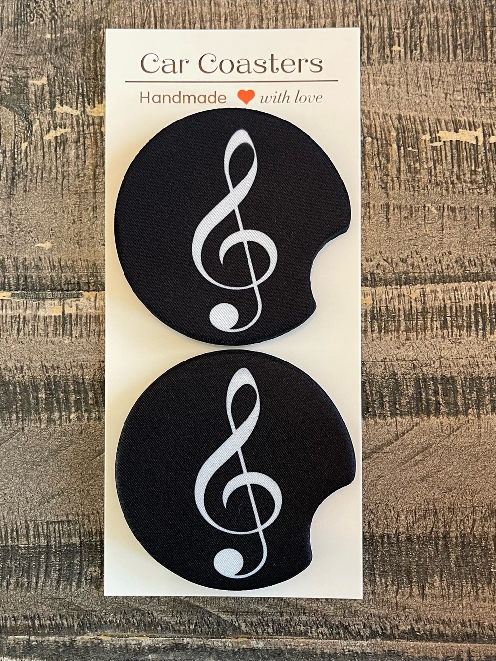 Treble Clef Car Coasters-Set of 2